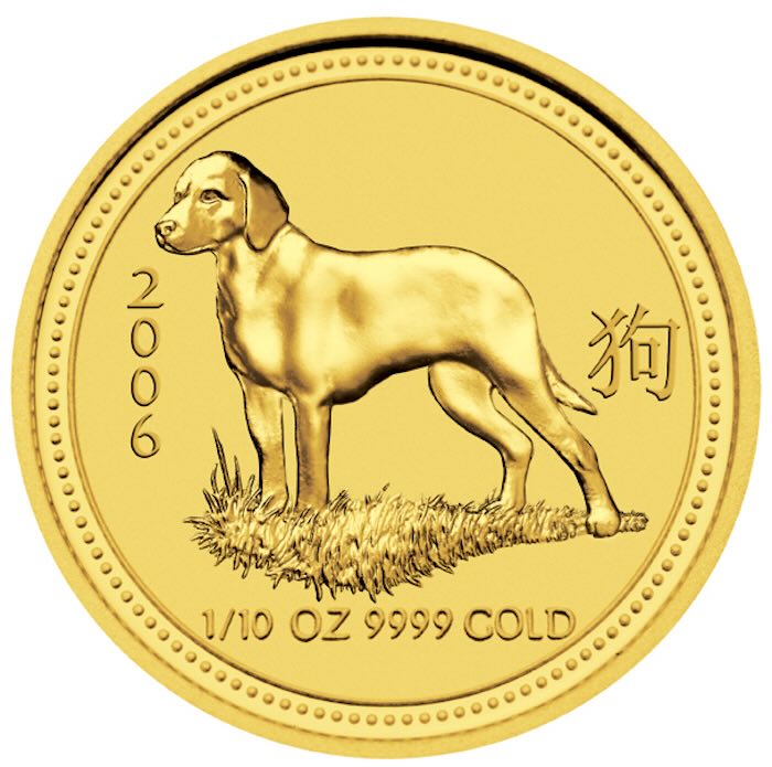 Lunar Serie 1 Hund 1 10 Unze Goldmünze 2006 Kaufen Verkaufen