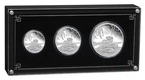 Lunar III Three-Coin-Set Silber Schlange 2025*