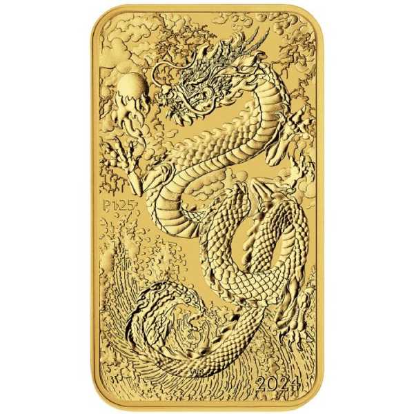 Rectangular Drache 1 Unze Gold 2024