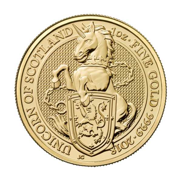 Unicorn of Scotland 1 Unze Gold 2018