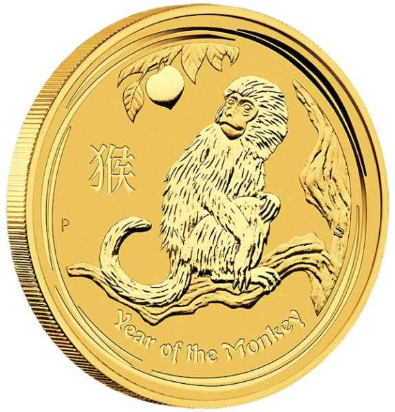 Lunar 2 Jahr des Affen 2 Unzen Goldmünze 2016