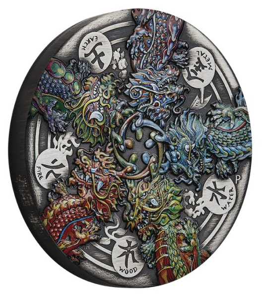 Drache 5 elements 5 oz silbermünze 2024 kaufen und verkaufen 