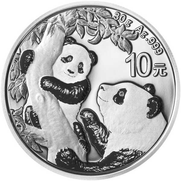 China Panda 30 Gramm Silbermünze 2021