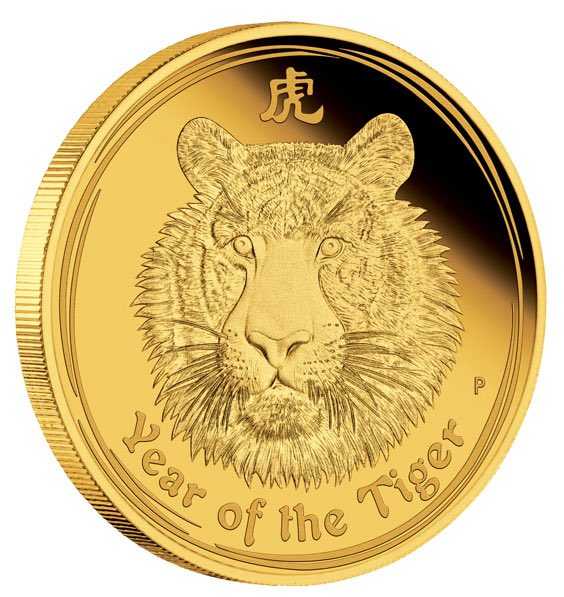 Lunar Serie 2 Tiger 1 Unze Goldmünze 2010 Proof