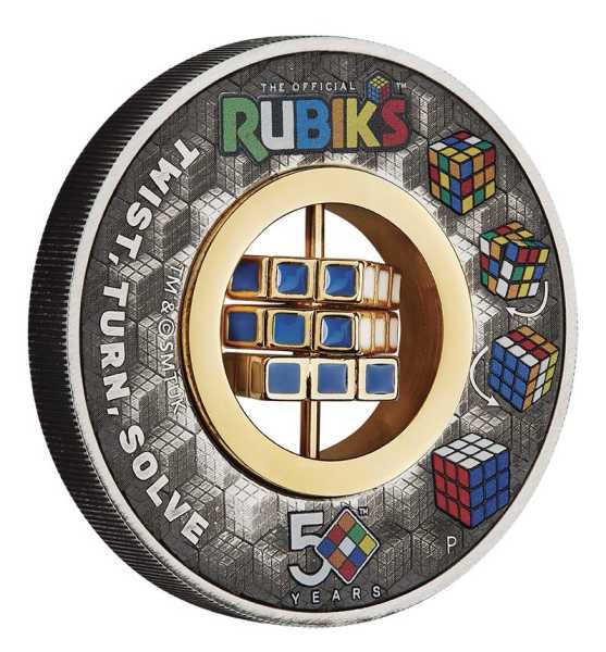 Rubiks Cube 2 Unzen Silbermünze 2024