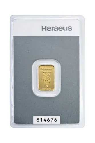 Heraeus 2 Gramm Kinebarren Goldbarren kaufen 