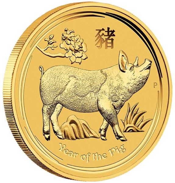 Lunar 2 Jahr des Schwein 1/4 Unze Gold 2019