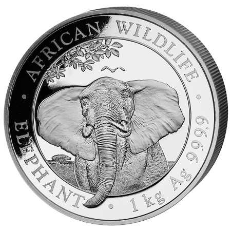 African Wildlife Elefant 1 KG Silbermünze 2021