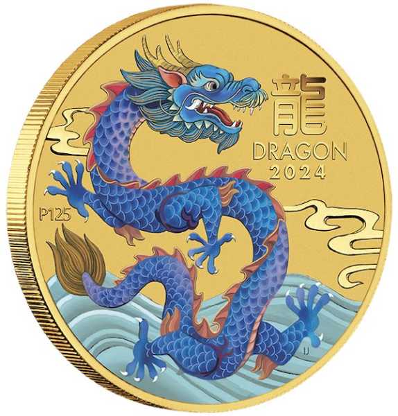 Lunar 3 Drache 1/10 Unze Goldmünze 2024 kaufen und verkaufen