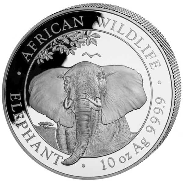 Somalia Elefant 10 Unzen Silber 2021*