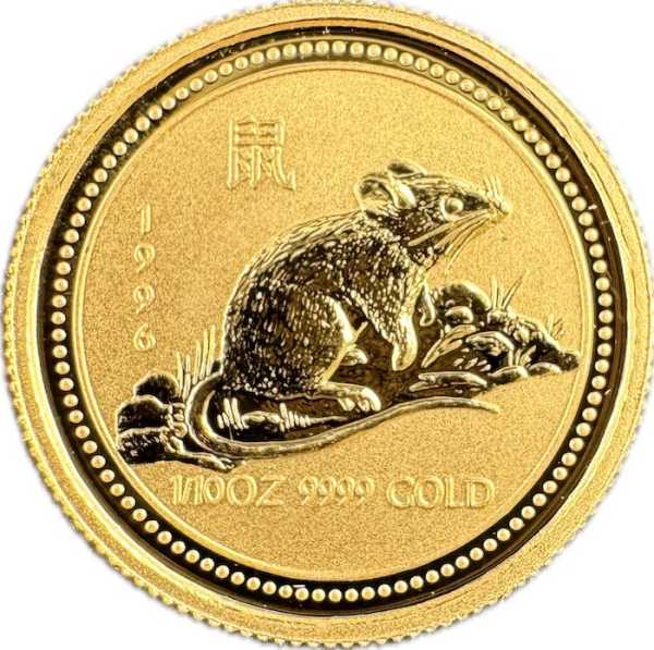 Lunar Serie I Maus 1/10 Unze Goldmünze Jahr 1996